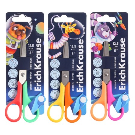 Scissors 12.5 cm Erichkrause Funcut Space Animals for left -handed people, blister, mix
