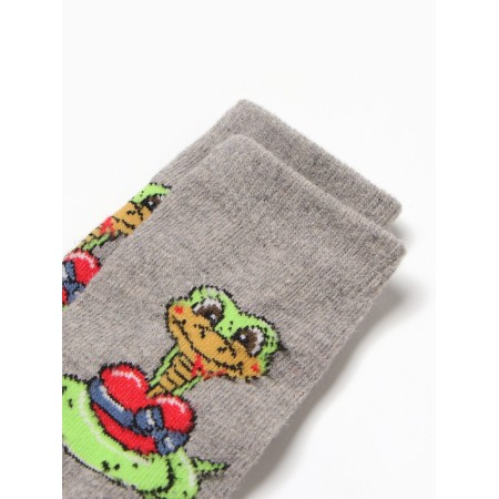 Women's socks "Snake with heart", gray color, rr 36-40-1