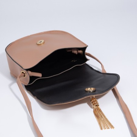 Magnet bag bag, long belt, beige color-4