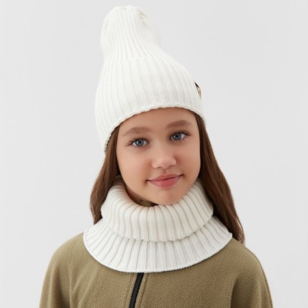 Kit for children (hat, snood) minku river 52-54, milk color