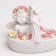 Polystone souvenir "Snowty angel in a pink wreath, in a basket with flowers" 6.5x8x5 cm