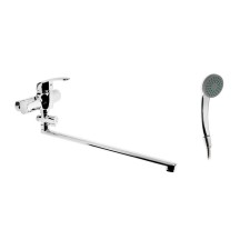 Bath mixer Zein ZC2049, pouring 40 cm, 35 mm cartridge, with shower set, chrome