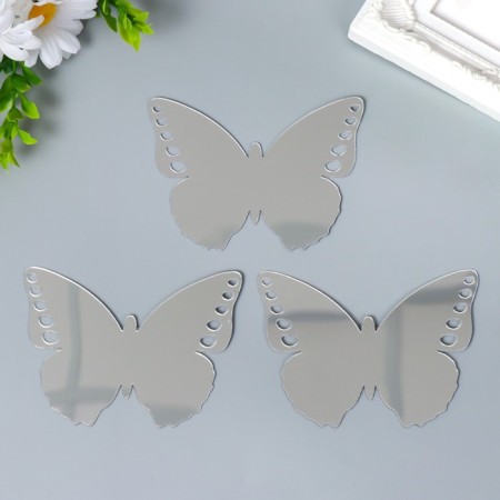 Interior mirror sticker "Openwork" set 3 pcs silver 11x7.5 cm