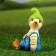 Garden figure "Duckling with flowers" 10x5.5x16cm