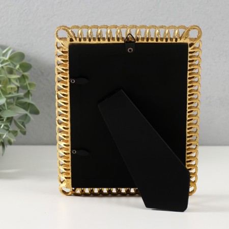 Polystone photo frame 10x15 cm "loops" gold with a mirror 20.7x15.7 cm-3