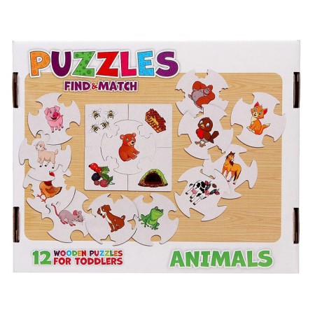 A set of puzzles - associations “Who, where he lives and what he eats”, 12 puzzles-4