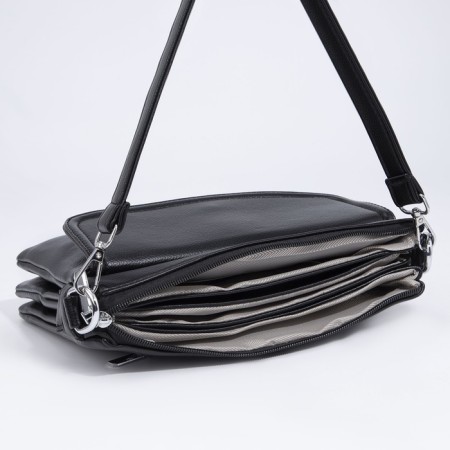 Bag Cross-Bodi with a zipper, black color-6