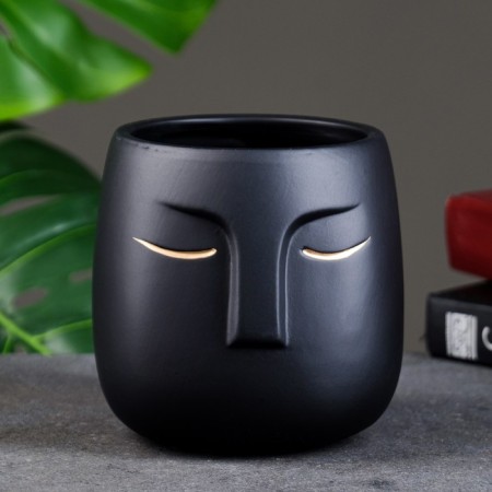 Pot "Mr. Twix" 12x12x12cm, black-2