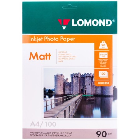 Photo paper for jet print A4, 100 sheets Lomond, 90 g/m2, one -sided, matte