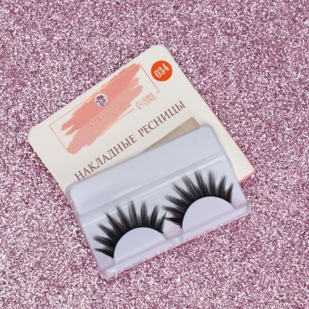 Falled eyelashes "doll", without glue, black color-3