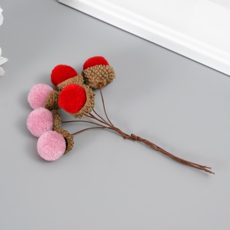 Flowers for decorating "clap" pink-burgundy 1 bouquet = 6 branches d = 2 cm 11 cm-1