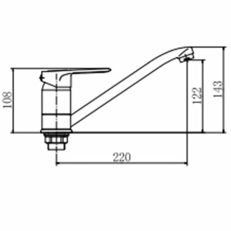 Fashun A4904 kitchen mixer, single -leaf, pour 220 mm, brass, chrome-1