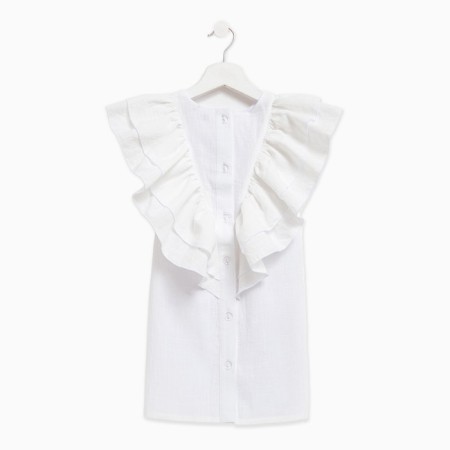 Платье для девочки MINAKU: Cotton Collection цвет белый, рост 122-9