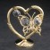 Souvenir "Heart with a butterfly", with 3 crystals, gilded