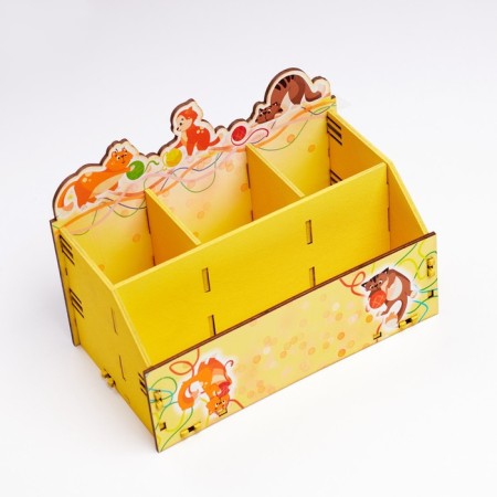 Organizer for the office "Funny animals" 4 departments 21x11x14.5-1