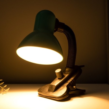 E27 desktop lamp, light regulatory, on a clamp (220V) green (108a) Risalux-12