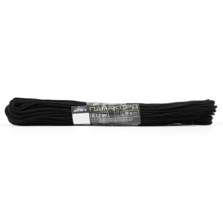 Paracord 275, nylon, black, d - 2.2 mm, 30 m-1