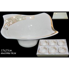 Set of salad bowls Lenardi Givanchi Gold, size 15x15 cm, 6 pcs