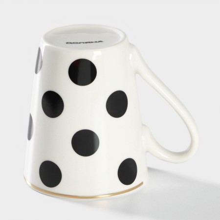Porcelain share mug "Circles", 350 ml, white color-2