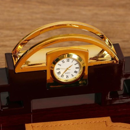 Table 6B1 set (block d/papers, submitted. D/print, pencil case, clock, business card holder, globe)-4