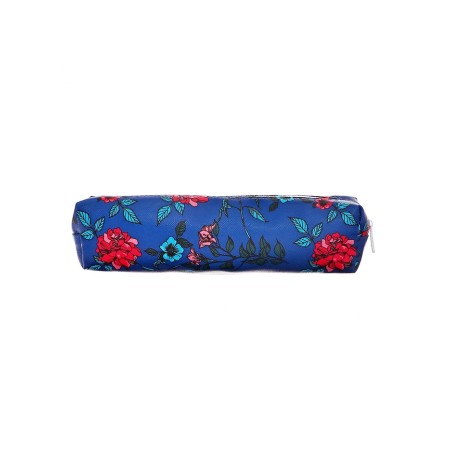 School Penal on a zipper blue flowers-2