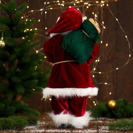Santa Claus "in a red fur coat, with a flashlight" 45 cm-2