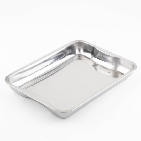 Stainless steel tray, 39 × 29 × 4.5 cm, 430 steel