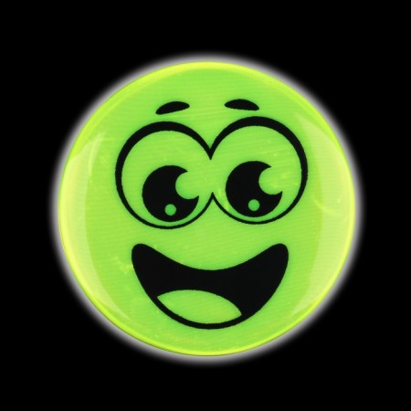Reflective icon "joyful smile", d = 5.8 cm, color mix-5