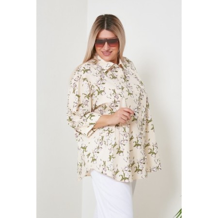 Female shirt, size 62, beige color-3