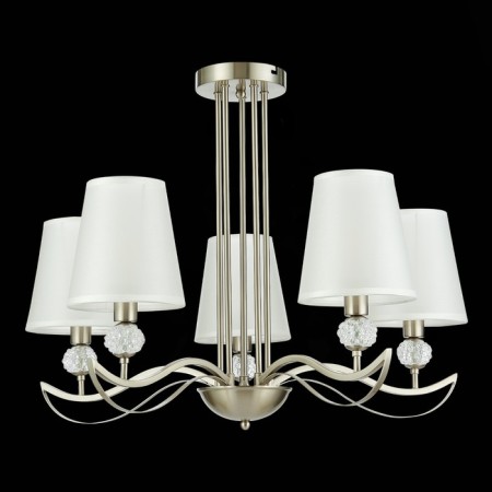 Ceiling EVOLUCE lamp. Sle111203-05. Bergamo. 5x40 W, E14, 66x66x50 cm, Nickel color, transparent-2