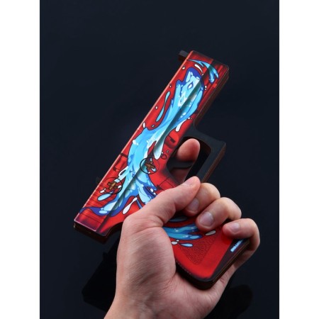 Wooden weapons, children's souvenir "red and black", machine gun, gun, cerambit, set 3 pcs-11