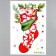 Interior color plastic sticker "Santa Claus with assistants in New Year's tock" 20x30 cm