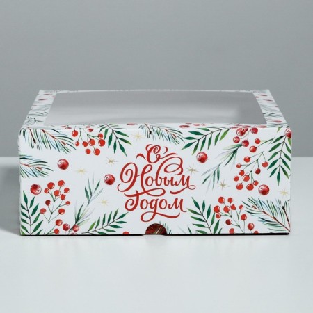 Capcake box "Happy New Year!" 25 x 25 x 10 cm, new year-3