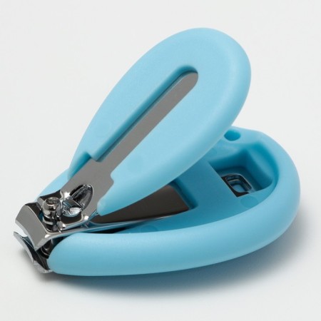 Manicure kit: scissors, forceps, saws, tweezers, blue color-3
