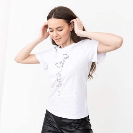 Women's T-shirt KAFTAN "No Filter", White, rr 40-42-3