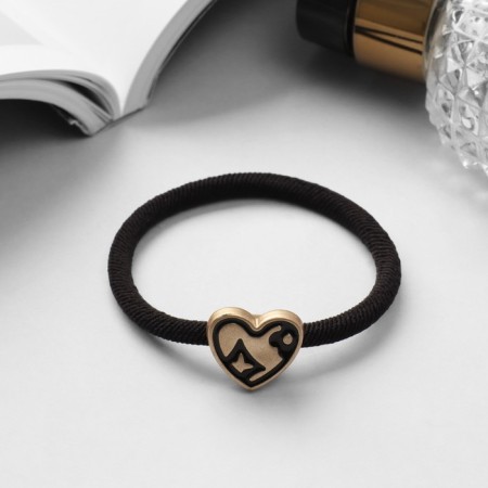 Hair gum "Belen" heart, 5 cm, mix