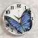 Wall clock, interior: animal world, "butterfly", d-21 cm, silent