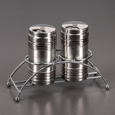 A stainless steel spices set on the stand “metallic”, 100 ml, 2 pcs, silver color