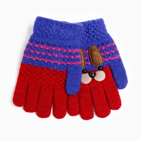 Baby gloves, red/blue color, size 15 (6-7 years)-1