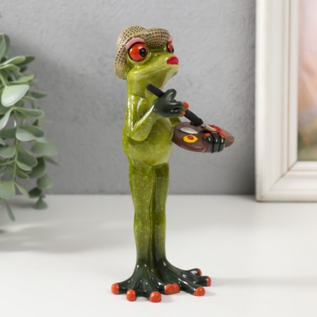 Souvenir Polystone Lac "Frog - Artist" 16.5x7x5.5 cm-1