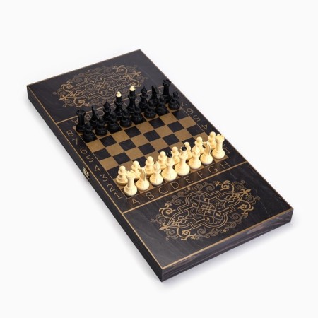 Board game 3 in 1 "Golden Ornament": backgammon, chess, checkers (board 60x60 cm)-1