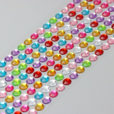 Stick plastic rhinestones "Rain" 32x7.5 cm mix-6