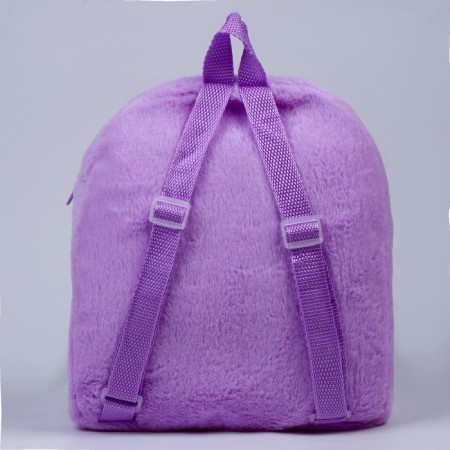 Baby backpack for a girl "Kitik", plush, purple color-4