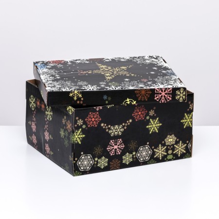 Folding box "Multi -colored snowflakes", 31.2 x 25.6 x 16.1 cm-3