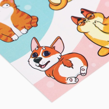 Paper stickers "Cute animals", 11 x 15.5 cm-1