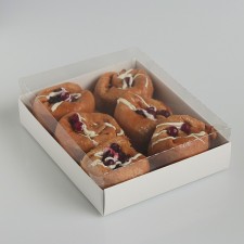 BECOUSE for cookies with a transparent lid 16 x 13 x 3 cm