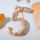 Brooch "School" Five, white color in pink gold