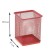 A glass for writing accessories, square, metal mesh, red
