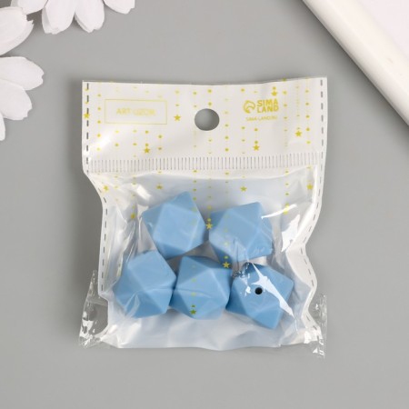Busina silicone "polyhedron" cold blue d = 1.7 cm-3