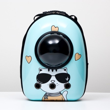 Backpack for carrying animals "Glamorr", with a viewing window, 32 x 25 x 42 cm, blue-11